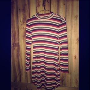 Striped skintight mini dress